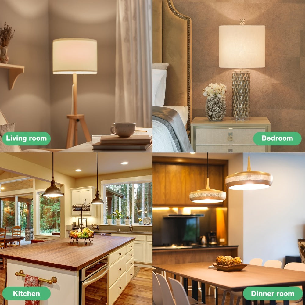 Dusk to Dawn LED Light Bulbs Photocell Sensor Auto On Off - 9W 60W Equivalent E26 Base 5000K Daylight & 2700K Warm White 6 or 12 Pack for Porch Garage Outdoor Security Indoor Lighting