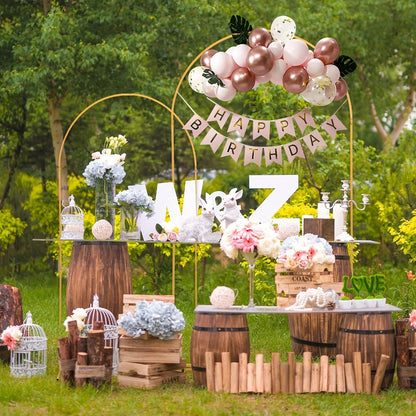 Golden Metal Wedding Arch Backdrop Stand Set of 2 (7.2FT & 6FT) | Balloon Arch Frame for Wedding Ceremony, Birthday Party, Baby Shower, Graduation & Holiday Event Decoration