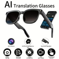 Black AI Camera Glasses