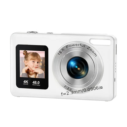 4K Dual Screen Digital Camera 18X Zoom Vlogging Camera with Anti-Shake 64GB Card & 2 Batteries – Selfie Point and Shoot Camera Gift for Friends Family