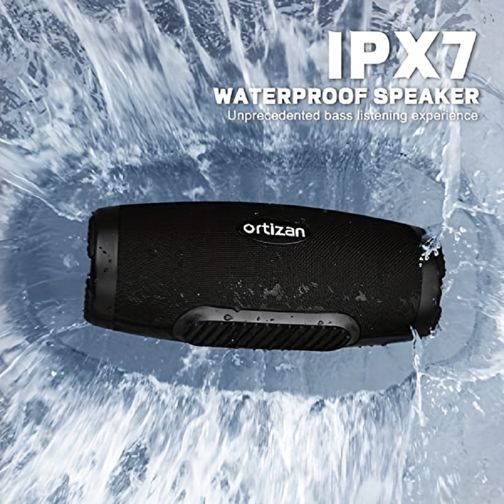100W Portable Bluetooth Boombox Speaker IPX7 Waterproof with Deep Bass Subwoofer, 12H Playtime, EQ, USB Playback & LED Lights for Outdoor Party, Camping, Beach — Great Gift for Men & Women