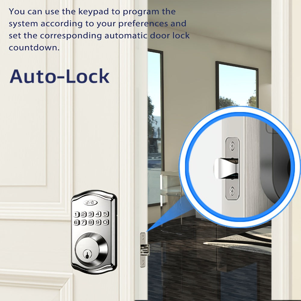 Tuya Smart Front Door Lock with Fingerprint & Keypad, Bluetooth App Control, Auto Lock, Vacation Mode & Hidden Key Backup – Digital Keyless Entry Electronic Lock for Home Apartment Office