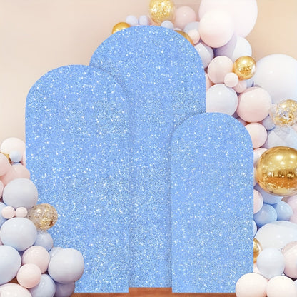 Sequins Wedding Arch Cover Set of 3 Sizes 4ft 5ft 6ft Metallic Spandex Arch Backdrop Cover Payette Glitter Arch Stand Cover for Wedding Birthday Party Decoration