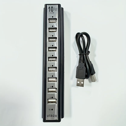 10-Port USB-A Hub with High-Speed Charging & Data Transfer – Plug and Play USB Splitter for MacBook, PC, Laptop, Desktop | 10 Device Simultaneous Connection