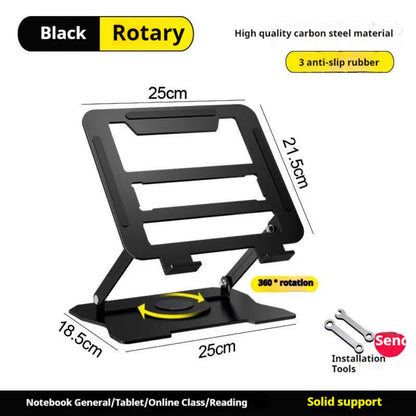 360° Swivel Ergonomic Laptop Stand Adjustable Foldable Compatible with MacBook Pro Air and All Laptops up to 17 Inch Portable Desk Riser for Home Office Remote Work Presentations Black Silver