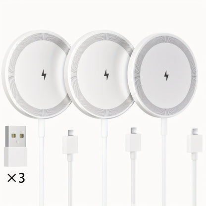 Ultra Slim Magnetic Wireless Charging Pad 15W Multi-Pack – 2-Pack & 3-Pack Value Set for iPhone 17 Air 16 15 14 13 12 11 Pro Max & AirPods 4 3 2 Pro | 0.6cm Thin 65g Portable Travel Charger | White Black