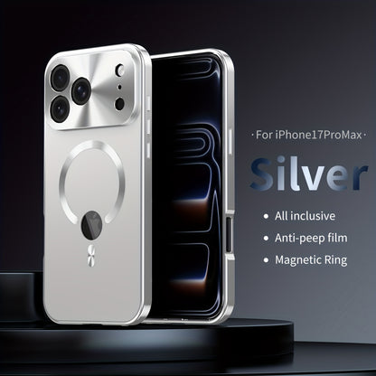 iPhone Anti-Spy Magnetic 2-in-1 Phone Case with All-Round Lens Protection – Complete Drop Protection Cover for iPhone 12 13 14 15 16 Pro Max Plus | Privacy Shield Slim Fit Design