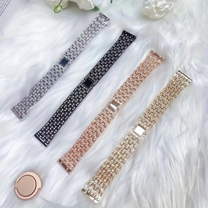 Rhinestone Diamond Bling Apple Watch Band for Women Girls – Five-Point Diamond Double-Row Crystal Strap Compatible with Apple Watch Ultra 2 Series 10 9 8 7 6 5 4 3 2 1 SE 38 40 41 42 44 45 49mm Gift