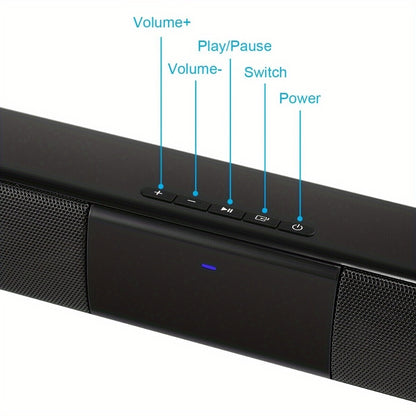 5.1 Surround Sound Soundbar for Smart TV – 21.7" Wireless Bluetooth 5.0 Home Theater Speaker System, 4 Speakers, Subwoofer, Remote Control, 6 EQ Modes, Works with PC, Projector, Laptop, DVD Player