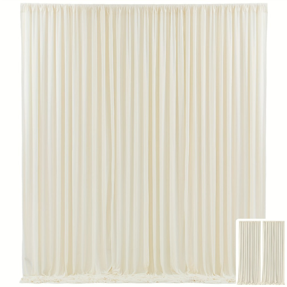 10x10Ft Polyester Photography Backdrop 2-Pack – Photo Booth Background Curtain for Party, Birthday, Wedding, Holiday, Stage & Exhibition Decoration, Wrinkle-Free, Machine Washable, Easy Pole Install