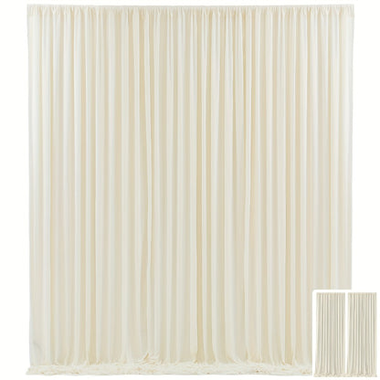 10x10Ft Polyester Photography Backdrop 2-Pack – Photo Booth Background Curtain for Party, Birthday, Wedding, Holiday, Stage & Exhibition Decoration, Wrinkle-Free, Machine Washable, Easy Pole Install