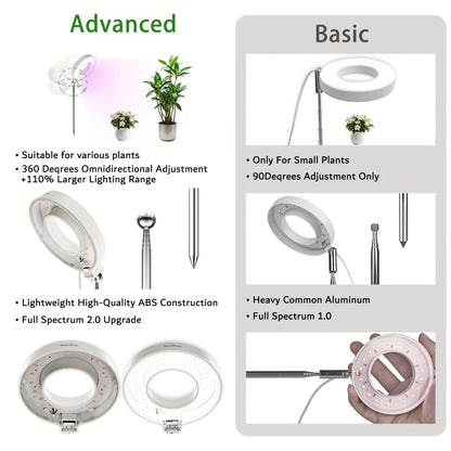 Full Spectrum LED Grow Lights for Indoor Plants – 3-Pack with Auto Timer 3/6/9H, 4 Dimmable Levels & Adjustable Height | Desk Lamp for Seedlings, Herbs, Succulents & Houseplants