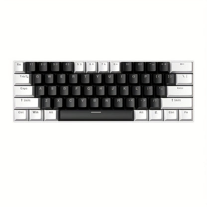 Hot-Swap 61-Key 60% RGB Mechanical Gaming Keyboard, Hot Swappable Red Blue Switch Compact Wired Keyboard with RGB Backlight, Portable Mini Keyboard for Windows PC Laptop Mac Gamers Typists
