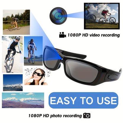 Smart Glasses Camera 1080P HD Video Recording, Built-in 32GB, Music Playback & Phone Call, Wearable Action Camera Sunglasses, 2-Hour Battery, for Travel Vlogging Outdoor Sports, Valentine's Day Gift