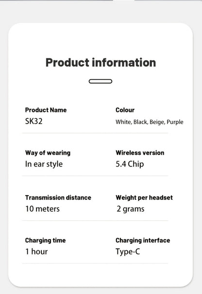 Invisible Sleep Earbuds Bluetooth 5.4 Mini Ultra Compact True Wireless – Noise Cancelling Hi-Fi All Day Wear Touch Control USB-C for Running Sleeping Compatible with All Phones