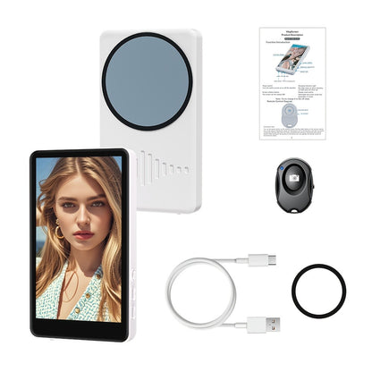 Magnetic Selfie Monitor Screen for Vlogging & Live Streaming – Rear-Facing Main Camera Display for iPhone & Android, High-Resolution Selfie Screen for TikTok, YouTube & Instagram Content Creation