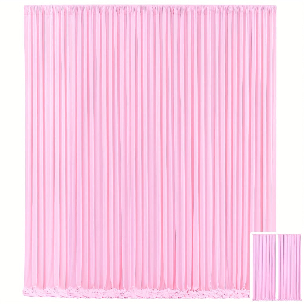 Party Backdrop Curtains 2pcs 59x118 Inch with Poles Wrinkle-Resistant Non-Transparent Fabric Background for Wedding Birthday Bridal Shower Holiday Decoration