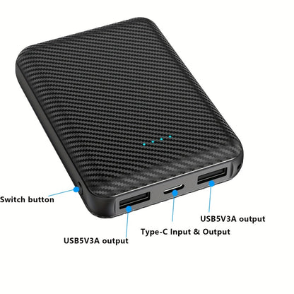 20000mAh Fan Vest Power Bank 5V 3A USB-C Portable Battery Pack for Cooling Fan Jacket Vest – Dual-Use External Charger for Outdoor Work, Construction, Summer Heat Relief, Hiking & Warehouse