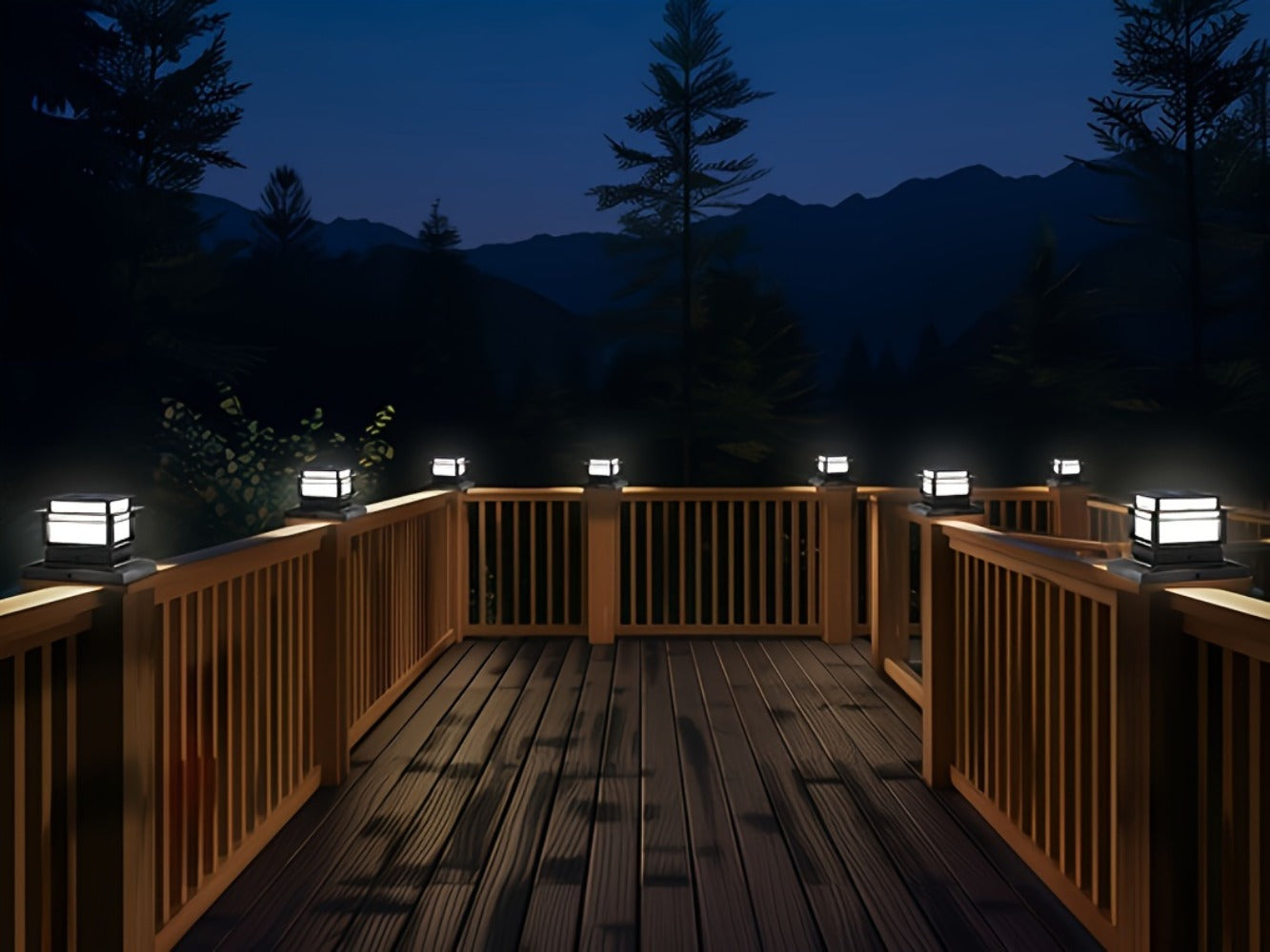 Solar Post Cap Lights for Fence Deck 6 Pack - Outdoor Bright LED Waterproof Auto Dusk to Dawn for Garden Porch Patio Stair Railing Newel Post Driveway Pillar Decoration