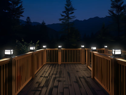 Solar Post Cap Lights for Fence Deck 6 Pack - Outdoor Bright LED Waterproof Auto Dusk to Dawn for Garden Porch Patio Stair Railing Newel Post Driveway Pillar Decoration