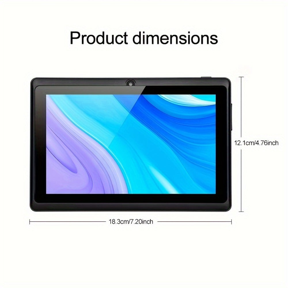 Android 14 Tablet 7 Inch, 4GB RAM 32GB ROM, Quad-Core IPS Display Tablet with Protective Case, 3500mAh Battery, Dual Camera – Kids & Adults, Black/Pink/Blue