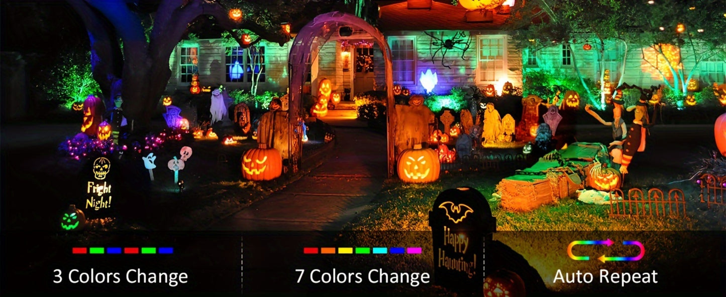 RGB LED Flood Light 25W Outdoor Color Changing - 1000 DIY Colors, 44-Key Remote, Strobe & Fade Modes, Memory Function, Multi-Pack for Party, Stage, Garden, Halloween & Christmas Uplighting