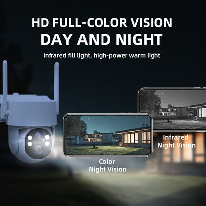AI Auto Tracking Solar Security Camera Outdoor 360° Dome – AI Human Detection, Full Color Night Vision, Smart Siren & Spotlight, Two-Way Audio, 6000mAh Battery Wireless WiFi Camera