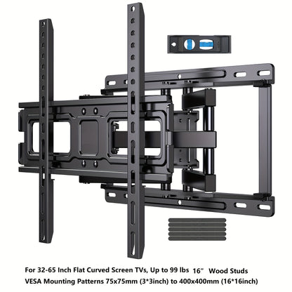 Full Motion TV Wall Mount 40-86 Inch – Holds 132 lbs, Pre-Assembled, Tool-Free Tilt Swivel Extend, VESA 600x400mm, Fits 12/16/18/24" Wood Studs