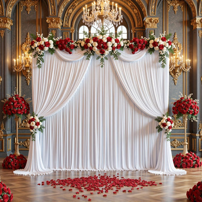 4-Pack 5x10ft Elegant Spandex Photography Backdrop | Wear-Resistant, Wrinkle-Free, Soft & Opaque Party Decoration Banners for Weddings, Birthdays, Stages, Exhibitions & Events