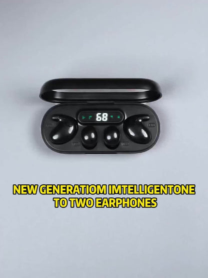 Couples Wireless Earbuds 2 Pairs Dual Touch LED Display Transparent Charging Case Long Battery Stereo Sound Low Latency Gift Set for Men Women Valentine Gaming