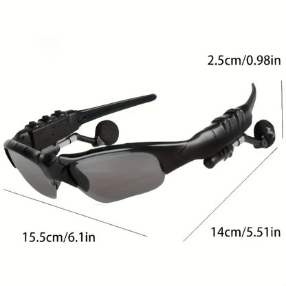 Audio Glasses 2-in-1 Wireless Headphone Sunglasses with Microphone, Fashion Smart Eyewear Bluetooth Earphones for Music Calls Outdoor Sports Travel Daily Use iPhone Android