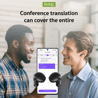 131 Language AI Translator Headset HTC NE20 Wireless 6.0 Smart LCD Touch Screen Gaming Mode Long Battery Life Compatible with PC Phone Tablet for Travel Business Gaming Everyday Use Lightweight