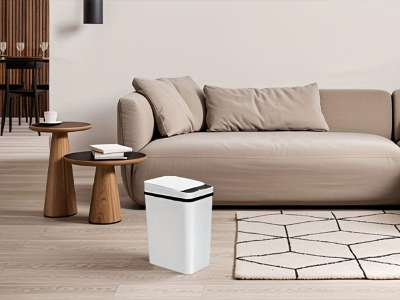 Motion Sensor Trash Can 2-Pack – 2.8 Gallon Touchless Automatic Slim Garbage Can with Auto Lid, Hands-Free Infrared Sensor Waste Basket for Bathroom Bedroom Office | White & Black