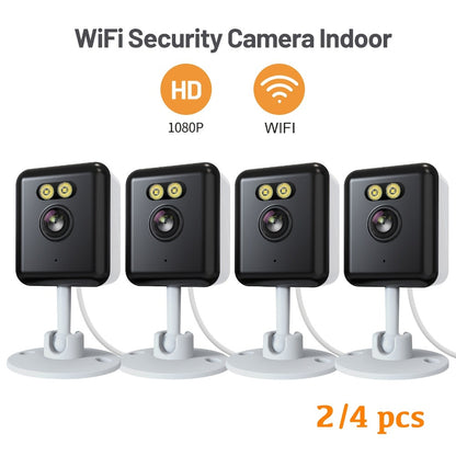 AI-Powered 3MP Indoor Security Camera 2-Pack, Humanoid Detection, Alexa Compatible, Full-Color Night Vision, Two-Way Audio, Smart Motion Alerts, 2.4G WiFi – Home Baby Pet Video Monitoring