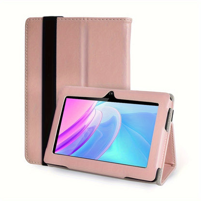 Android 11 Tablet 7 Inch with Case Included, Quad-Core HD IPS Display 2GB RAM 32GB ROM, Dual Camera Wi-Fi, Lightweight Portable Tablet PC for Browsing Streaming Reading Everyday Use – Pink Black Orange White