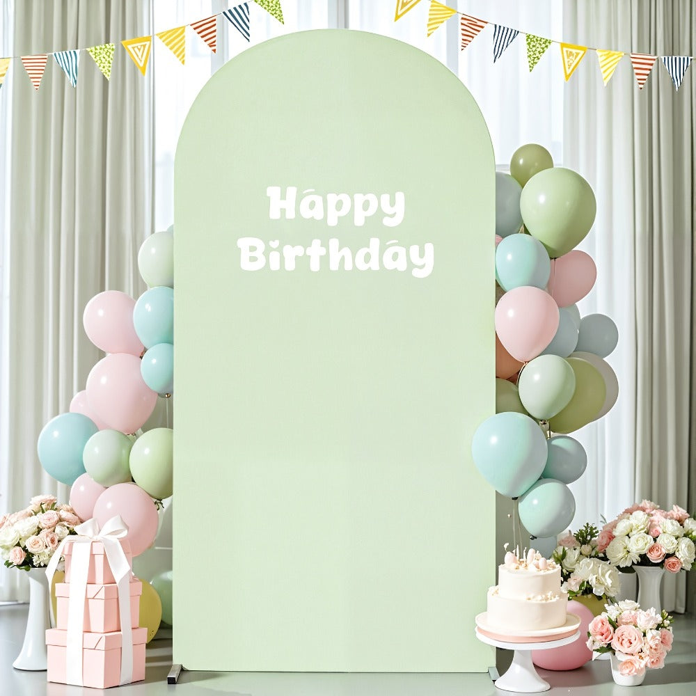 Spandex Arch Backdrop 2 Pack 6Ft x 6.6Ft Wrinkle-Free Stretch Photography Background with Bottom Zipper, Polyester Arched Cover Photo Prop for Wedding, Party, Gender Reveal & Birthday Decoration