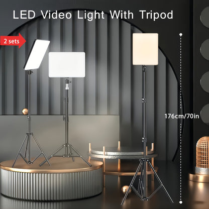 Square LED Ring Light Kit 10 Inch with 63" Adjustable Tripod Stand & Phone Holder – 3 Color Modes USB Powered Selfie Light for Live Streaming, Video Recording, TikTok, YouTube, Makeup & Home Studio