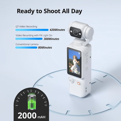 4K Pocket Camera with 180° Rotating Lens, 100MP, 2000mAh Battery & 32GB Card – 1.9" Screen, USB-C Charging, Webcam Function, Mini Compact Cam for Outdoor Sports, Cycling & Vlogging