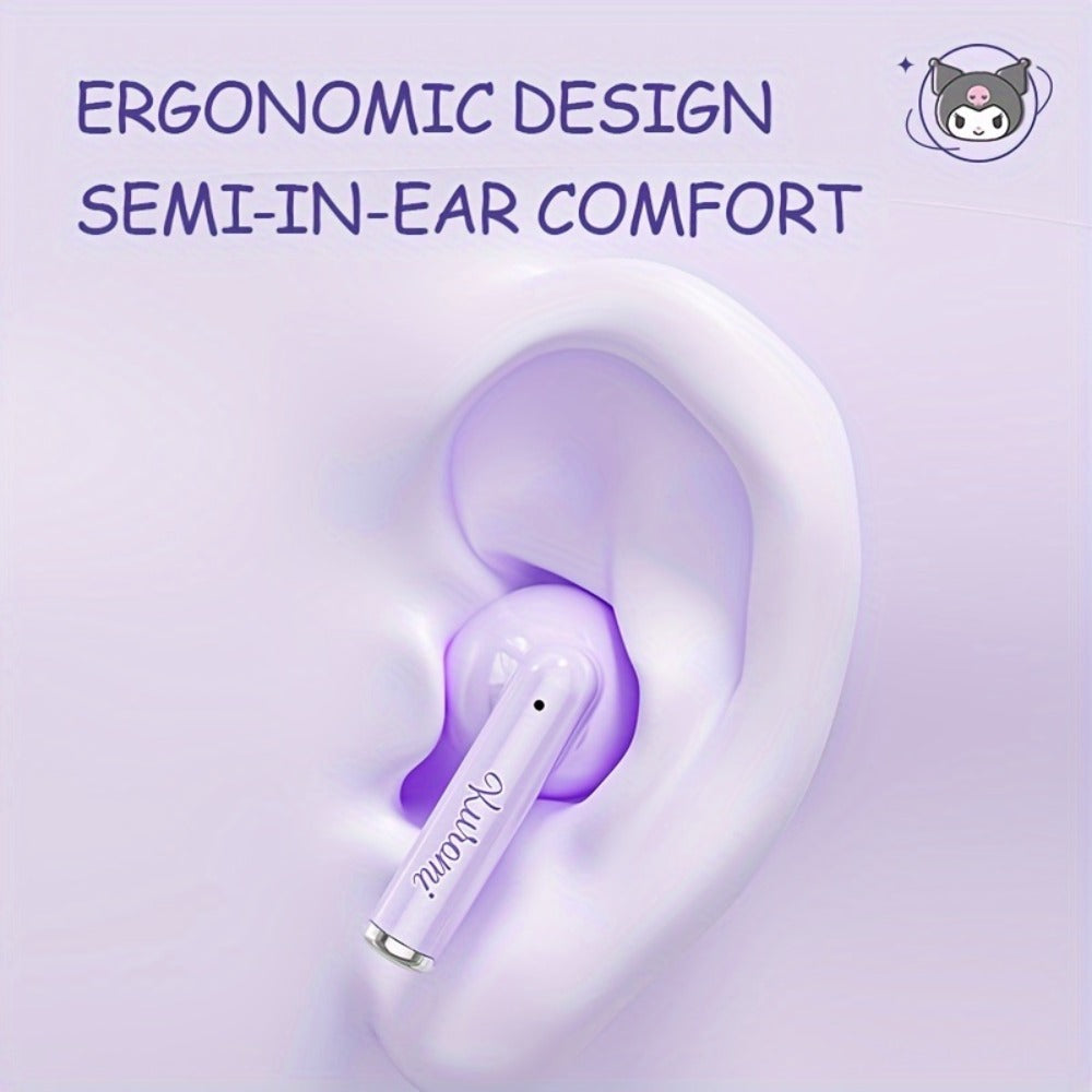 Sanrio Hello Kitty Kuromi Cinnamoroll Bluetooth Earbuds Cute Wireless Earphones 3 Styles Power Display Gaming Earbuds Easy to Carry for Daily Exercise Study Outdoor Holiday Birthday Gift