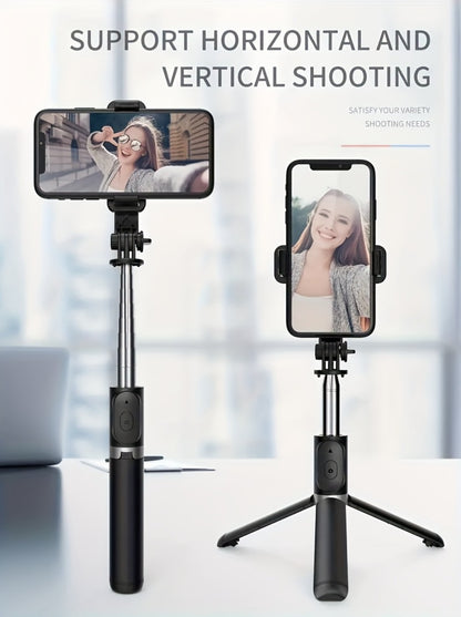 Portable Selfie Stick Tripod 40 Inch Floor Stand with Wireless Remote & Anti-Shake Base – Extendable Compact Phone Tripod for Travel Vlogging, TikTok Live, Outdoor Filming, iPhone & Android
