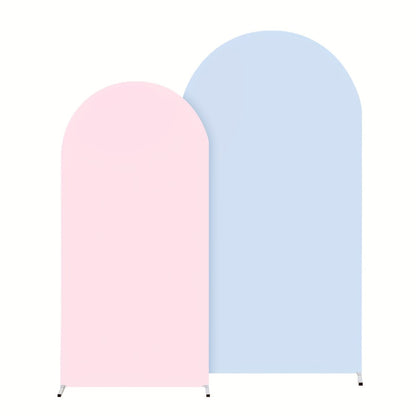 Wedding Arch Cover 2pcs Stretchable Wrinkle-Free Polyester Tight-Fit Arch Banner Covers with Zipper for Wedding Ceremony Birthday Gender Reveal Bridal Shower Graduation Party Decor