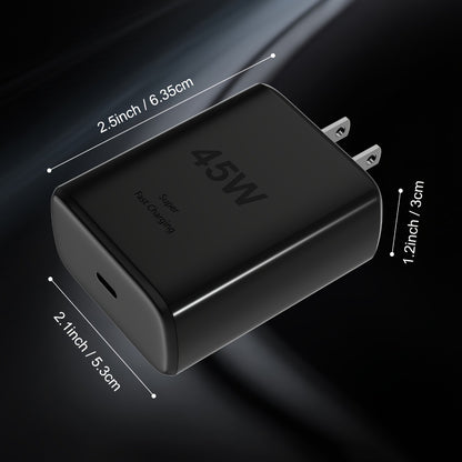 45W Super Fast Charging Block 2-Pack – USB-C Type-C Wall Charger for Samsung Galaxy S23 S22 S21 S20 Ultra Note 20 10 & iPhone 16 15 Pro Pro Max Plus, Compact Power Adapter Duo
