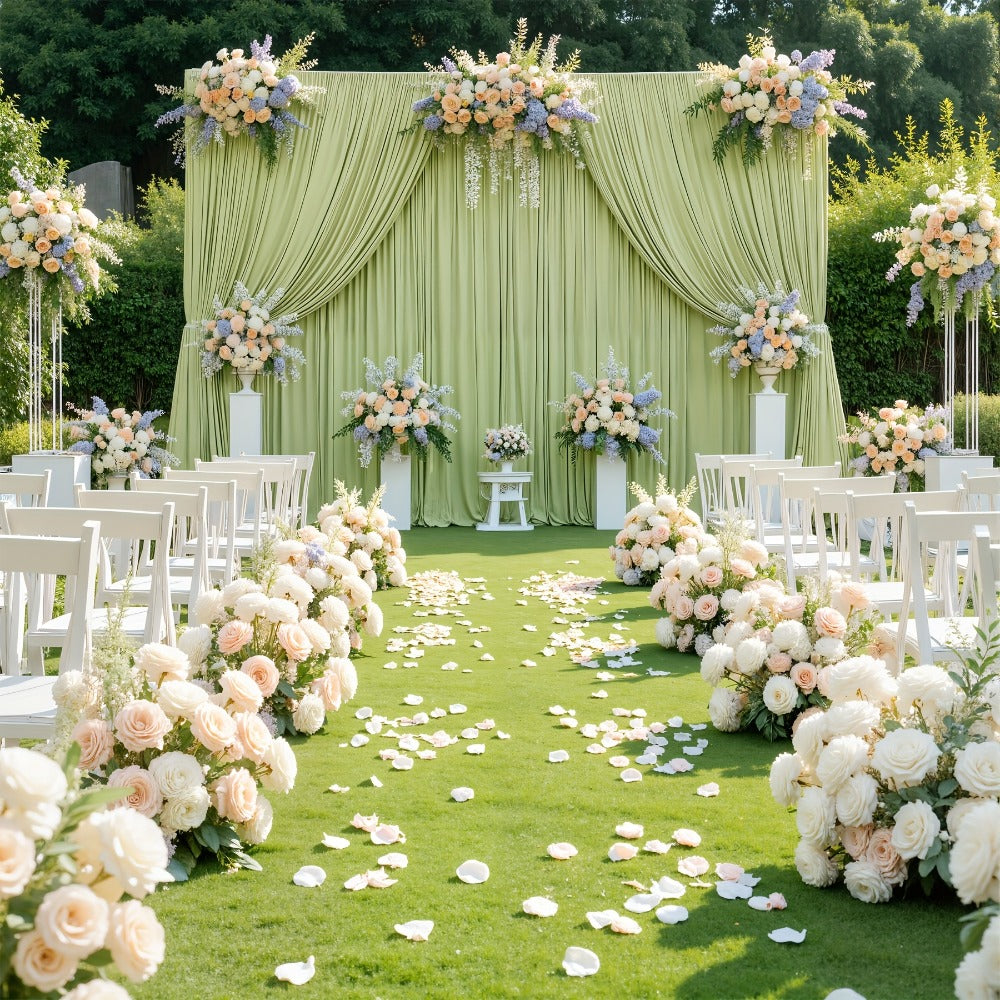Photography Backdrop 4-Pack 5x10ft Polyester Spandex Background Cloth | Wrinkle-Resistant, Soft & Smooth with Pole Pockets | Wedding, Birthday, Banquet, Party & Event Decoration Curtains
