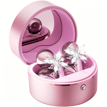 Butterfly Earring Wireless Earphones Open-Ear AI Translation HD Calls Touch Control Charging Case Non-In-Ear Jewelry Design Gaming Couple Headphones for iPhone Android Christmas Birthday Gift