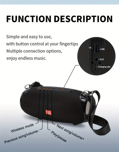 TG534 Dual Speaker Bluetooth Wireless Speaker – TWS Stereo Hi-Res Audio, Hands-Free Calling, FM Radio, TF Card & USB Drive Support, Compatible with Phone, Tablet & TV, Built-in Microphone