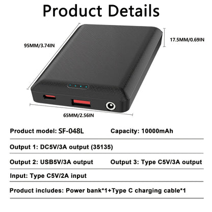 Heated Vest Power Bank 10000mAh DC 5V 3A Portable Charger for Heated Jacket Heated Gloves Heated Scarf & Electric Heating Equipment, Stable Output Rechargeable Battery Pack – 1pc or 2pcs Value Pack
