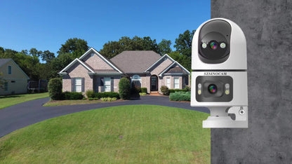 4K Dual Lens Security Camera WiFi Outdoor - 2160P Ultra HD, Dual Band 2.4G & 5GHz, Color Night Vision, Rain Proof, Tamper Detection, Two-Way Audio, Wall Mount for Home Indoor & Outdoor Surveillance