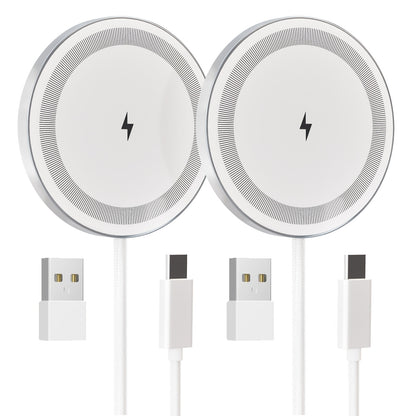 Ultra Slim Magnetic Wireless Charging Pad 15W Multi-Pack – 2-Pack & 3-Pack Value Set for iPhone 17 Air 16 15 14 13 12 11 Pro Max & AirPods 4 3 2 Pro | 0.6cm Thin 65g Portable Travel Charger | White Black