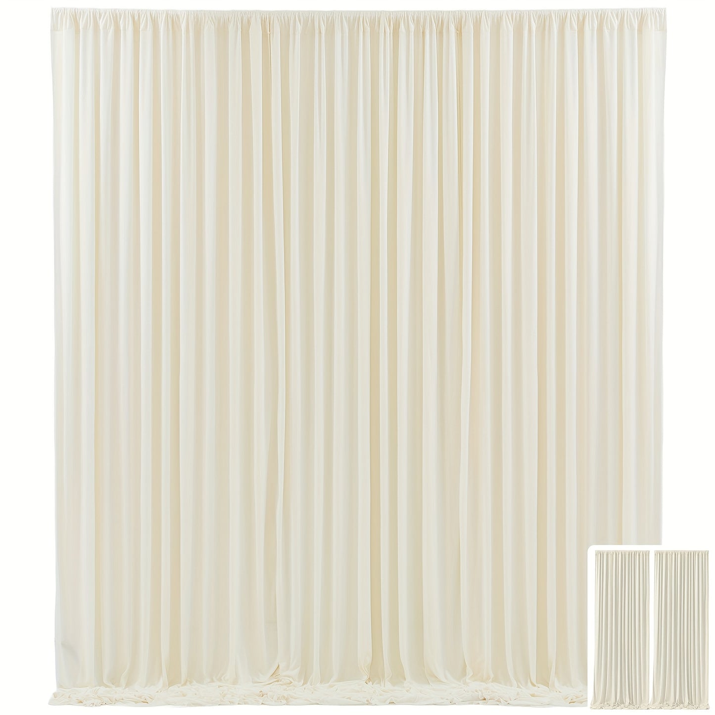 Party Backdrop Curtains 2pcs 59x118 Inch with Poles Wrinkle-Resistant Non-Transparent Fabric Background for Wedding Birthday Bridal Shower Holiday Decoration