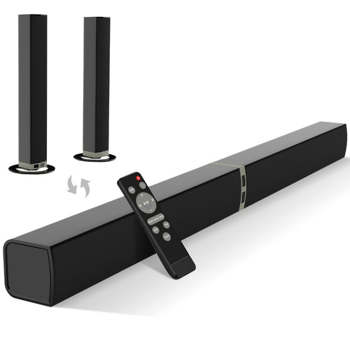2-in-1 Separable TV Soundbar with Subwoofer – Surround Home Theater Sound Bar for Smart TV, ARC, Optical & AUX Connection, DSP Technology, Infrared Remote Control, Wireless Speaker System